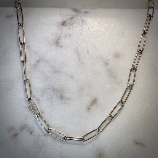 Medium Paperclip Chain in Sterling Silver | 3.5mm wide