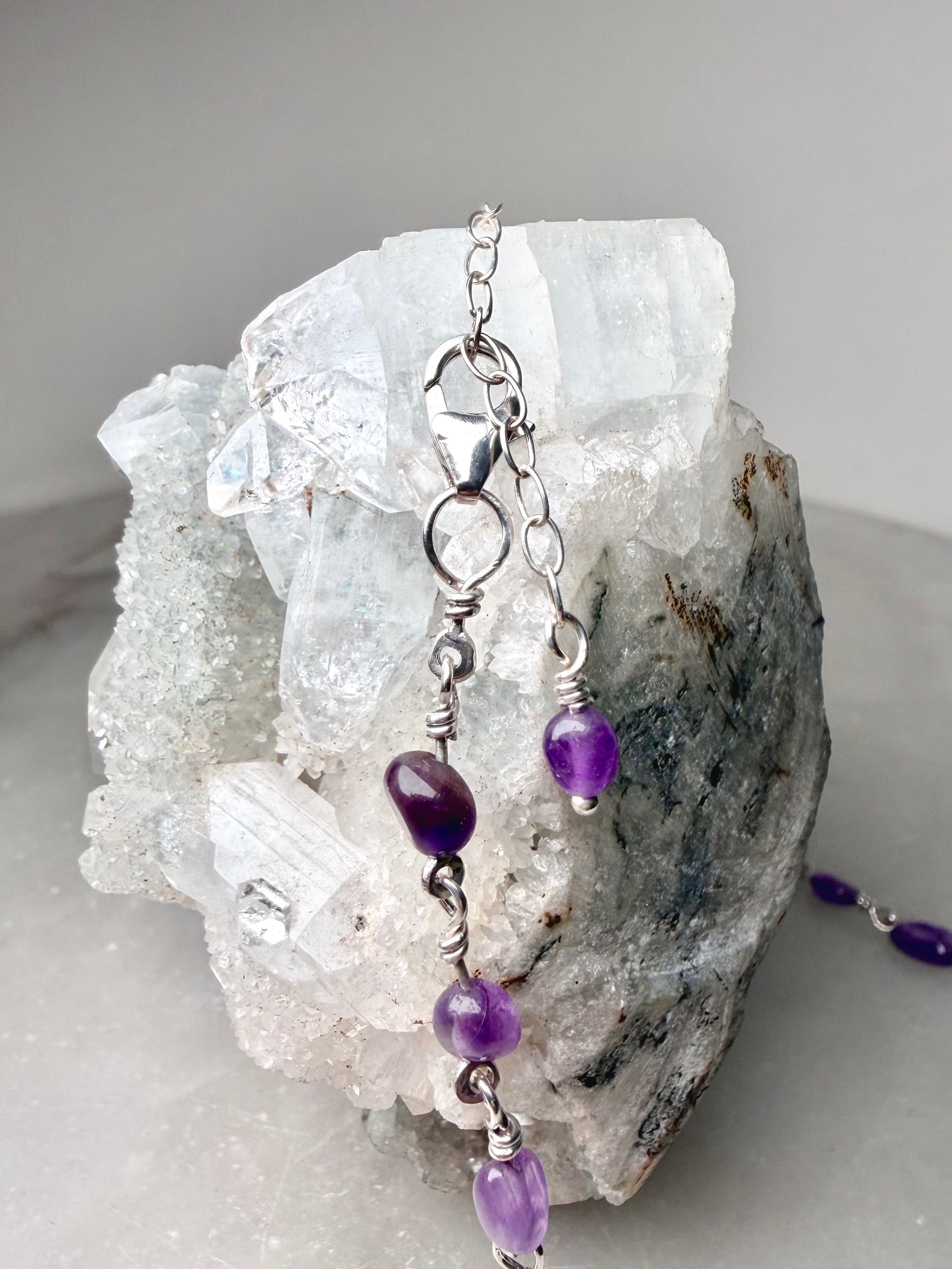 Coiled Amethyst Necklace | Sterling Silver