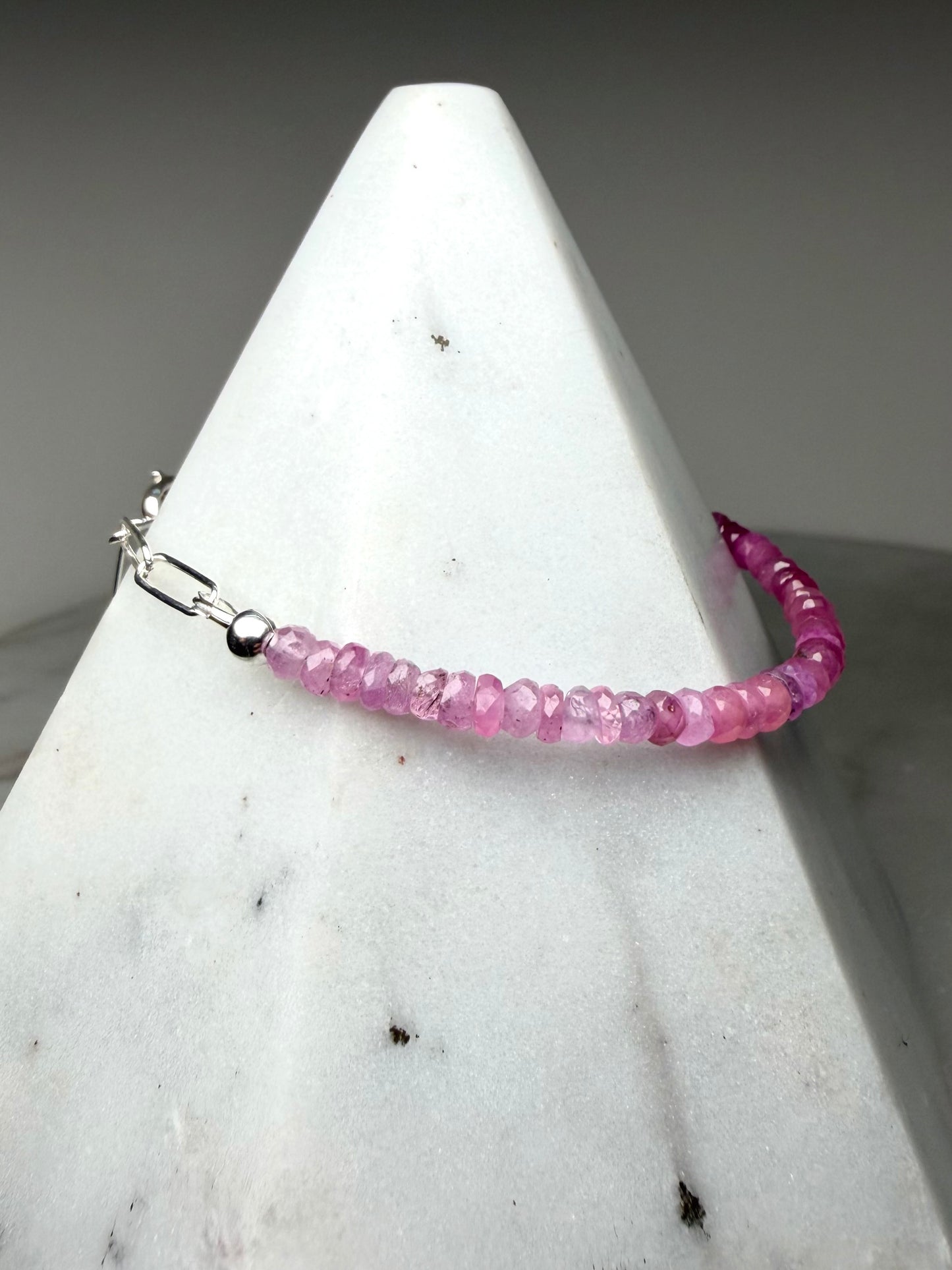 Pink Sapphire Ombre Bracelet | Sterling Silver