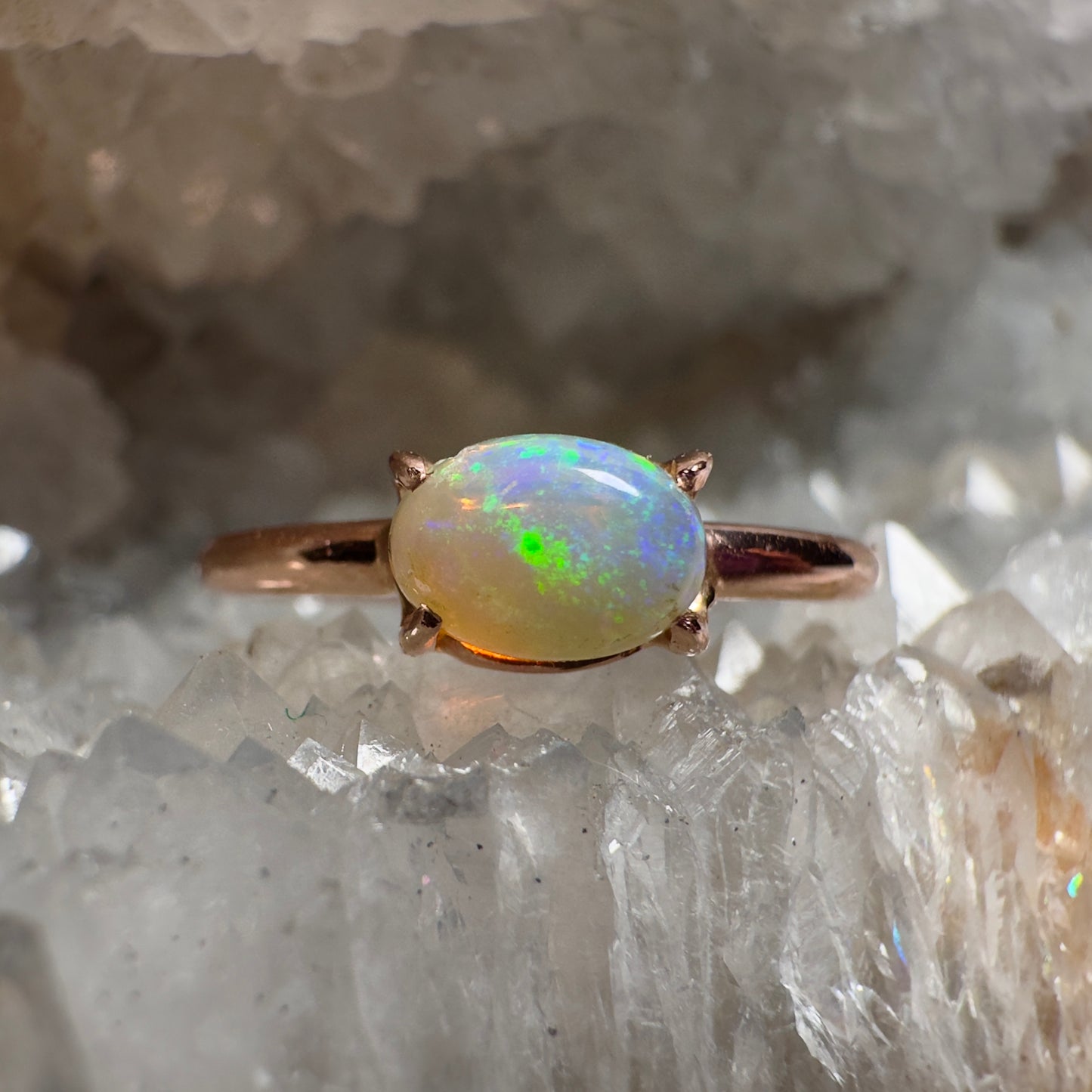 Opal Ring in 14k Rose Gold