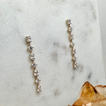 Diamond Dew Drop Earrings | 14k Yellow Gold