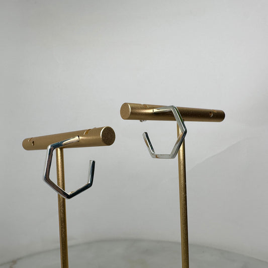 Hexagon Hoop Earrings (Medium) | Sterling Silver