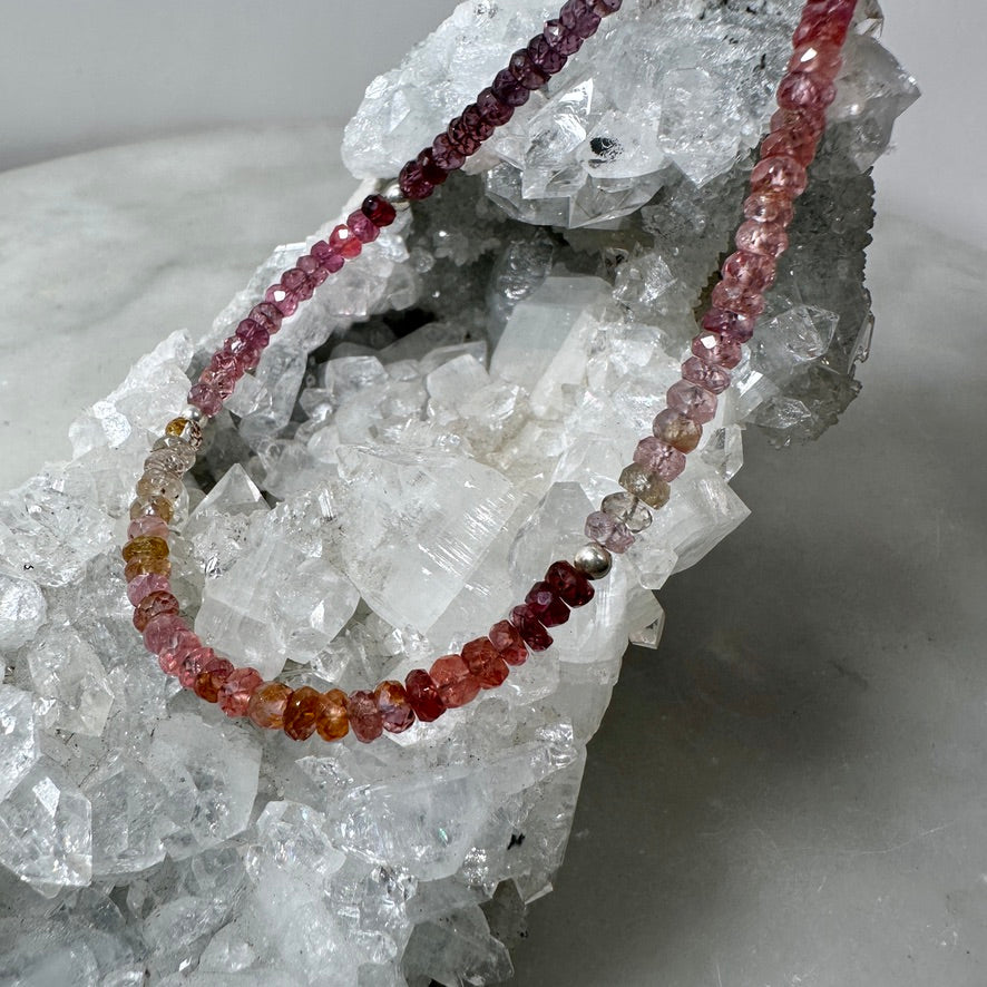 Spinel Necklace with Paperclip Chain