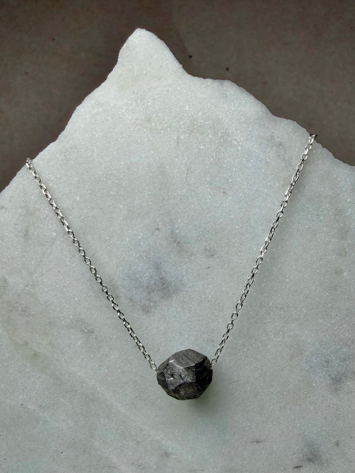 Meteorite Floater Necklace | Sterling Silver