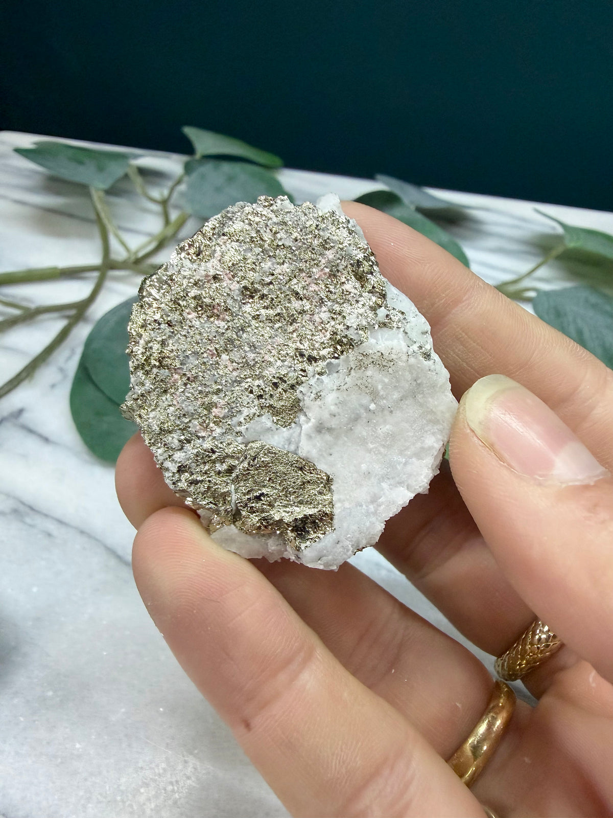Pyrite On Quartz Crystal Cluster | Mineral Specimen form Peru