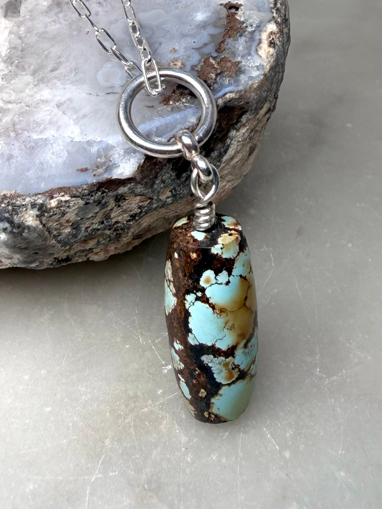 Turquoise Pendulum Pendant | Sterling Silver