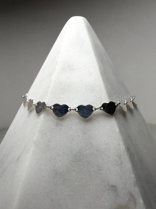 Heart Link Bracelet | Sterling Silver