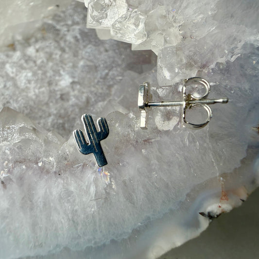 Saguaro Cactus Stud Earrings | Sterling Silver