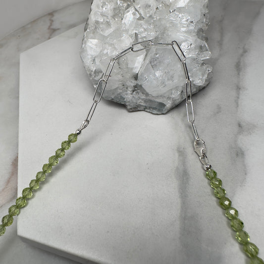 Faceted Peridot Beaded Necklace