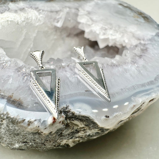 Geometric Arrow Dangle Earrings | Sterling Silver