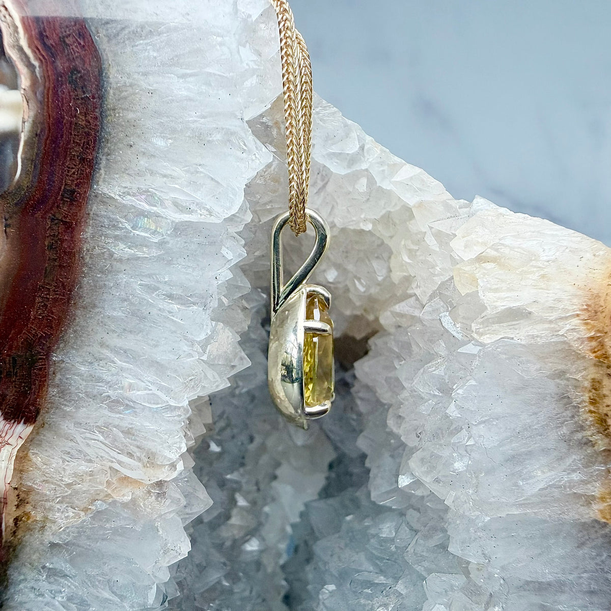 Golden Sphene Pendant | 14k Yellow Gold