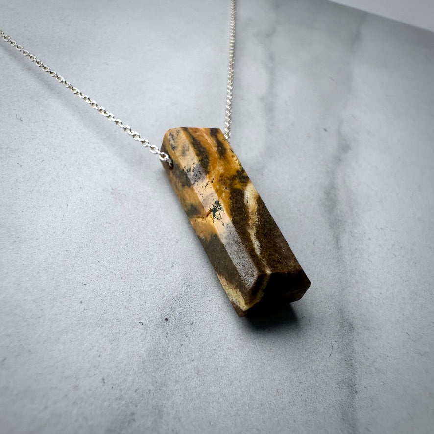 Marbled Jasper Floating Necklace | Sterling Silver