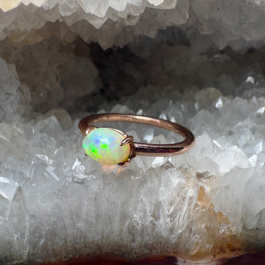 Opal Ring in 14k Rose Gold