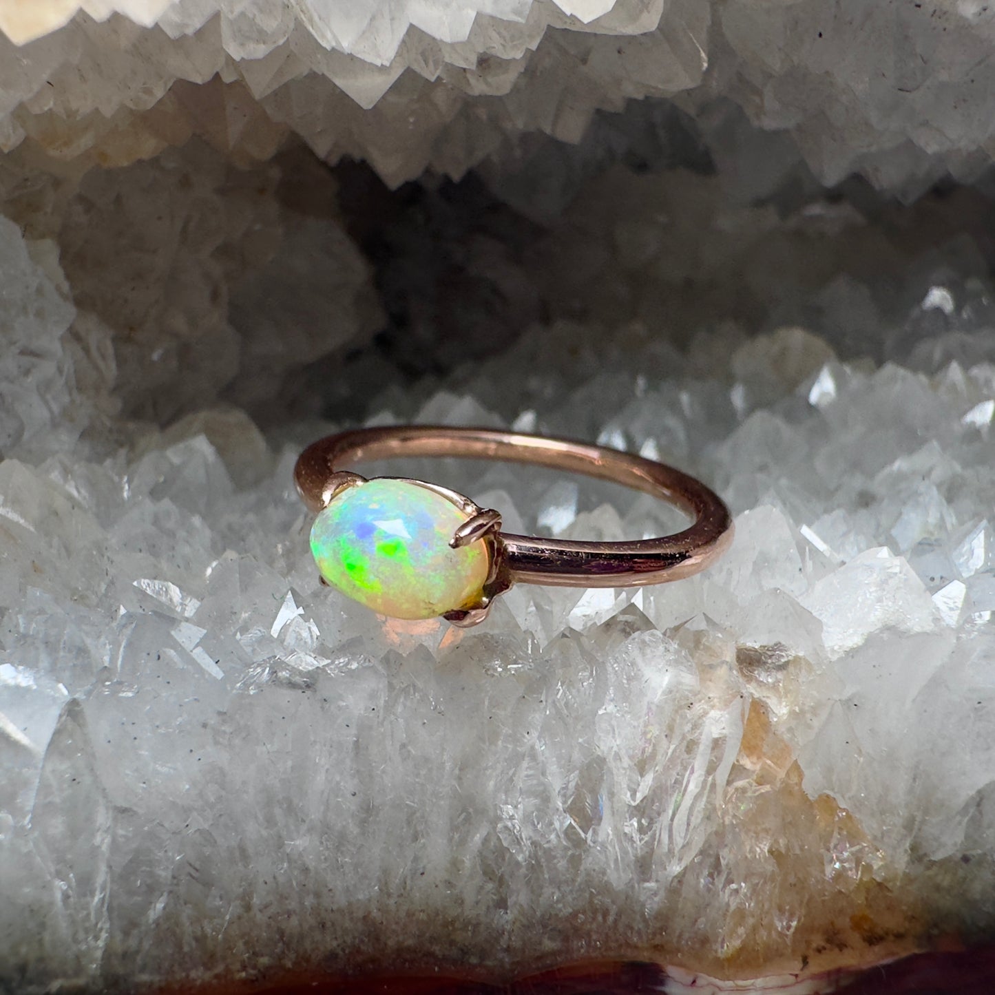 Opal Ring in 14k Rose Gold