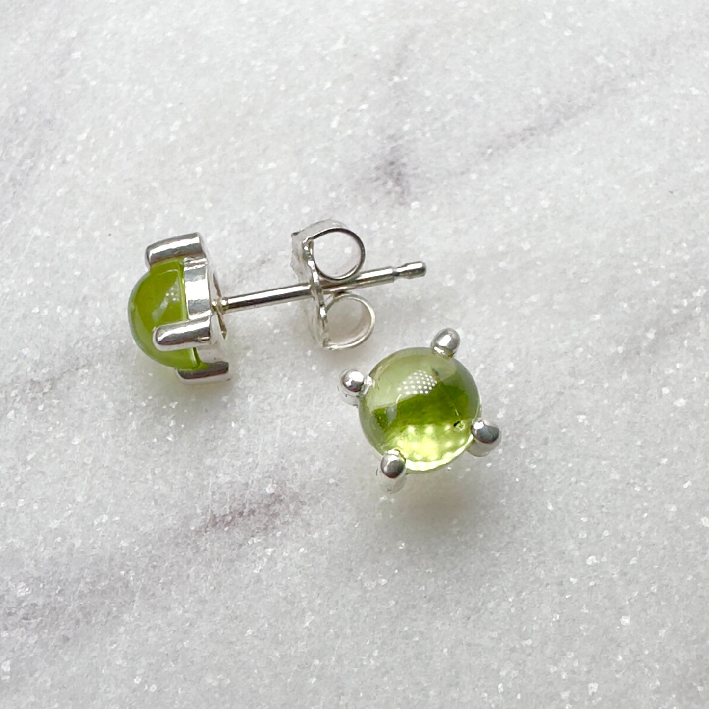 Peridot Stud Earrings | Sterling Silver