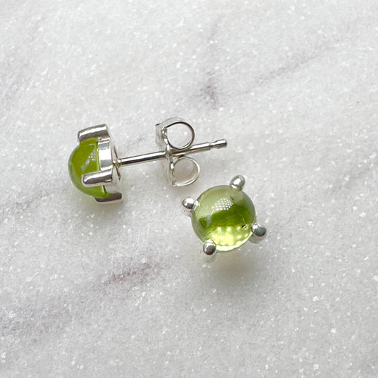 Peridot Stud Earrings | Sterling Silver