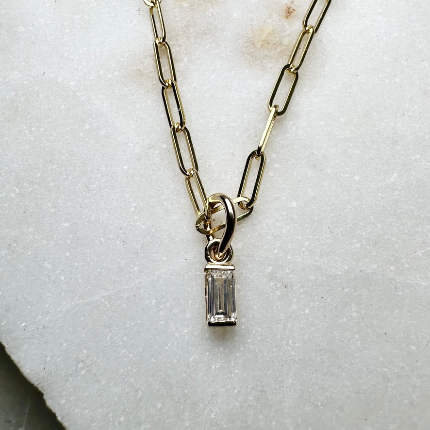 Lab Grown Diamond Dangle Charm | 14k Yellow Gold