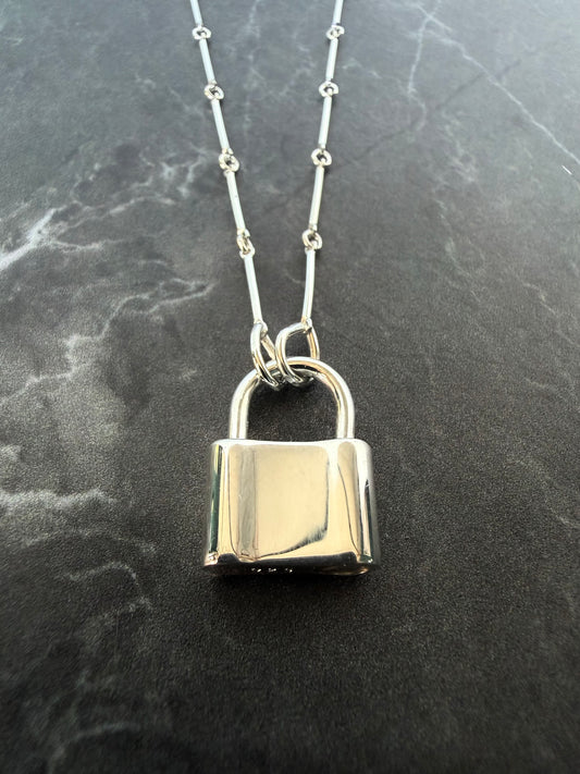 Padlock Necklace | Sterling Silver