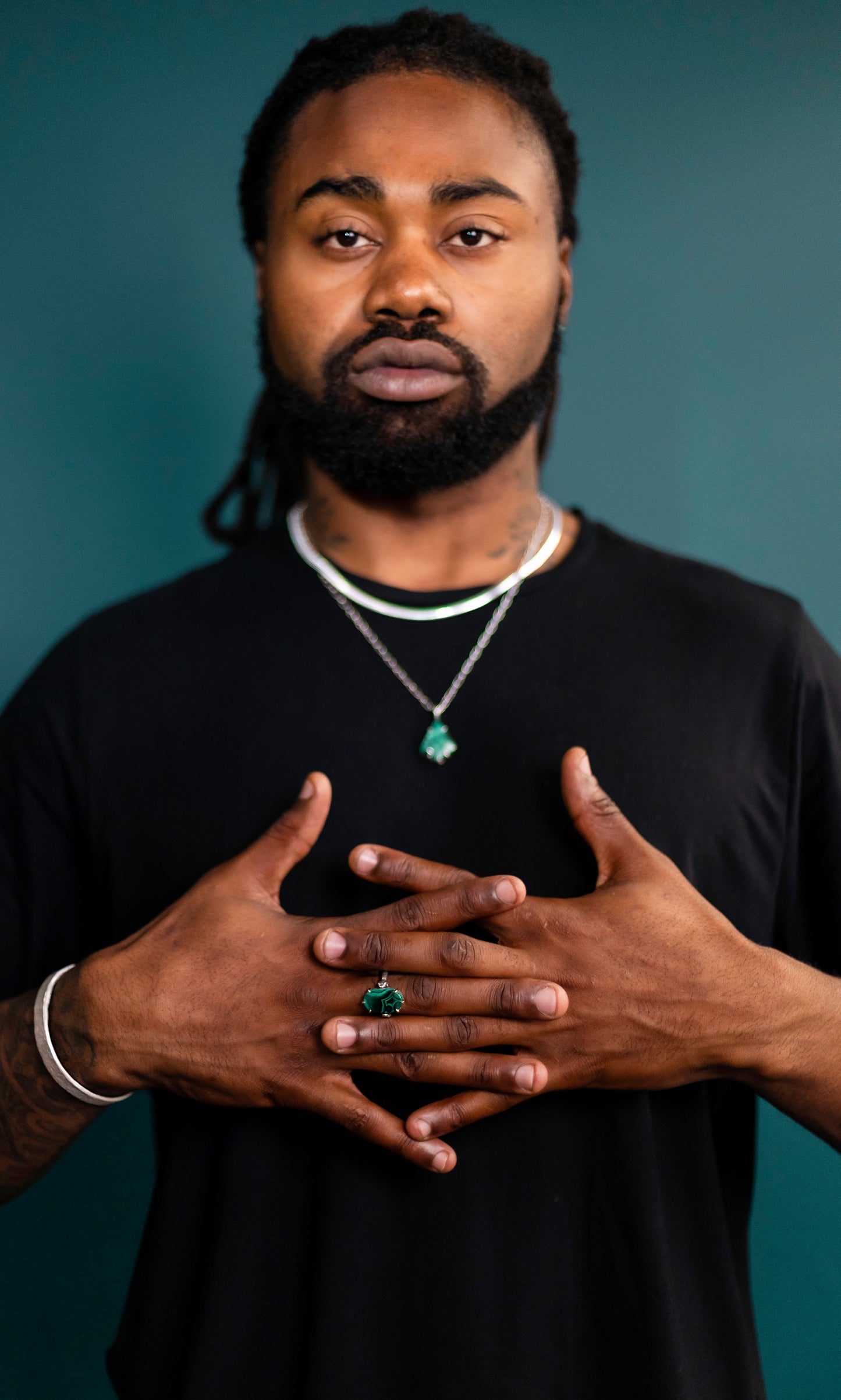 Malachite Snake Bite Ring