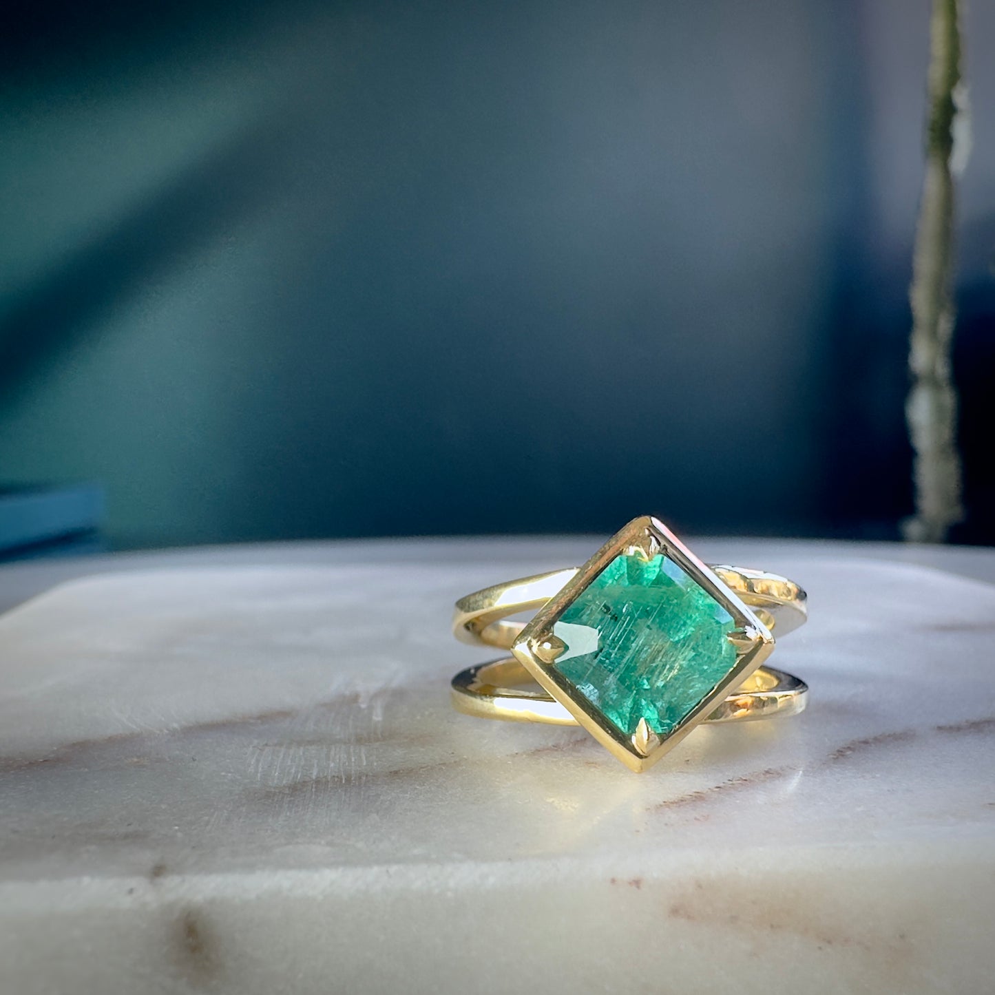 Emerald Double Band Ring