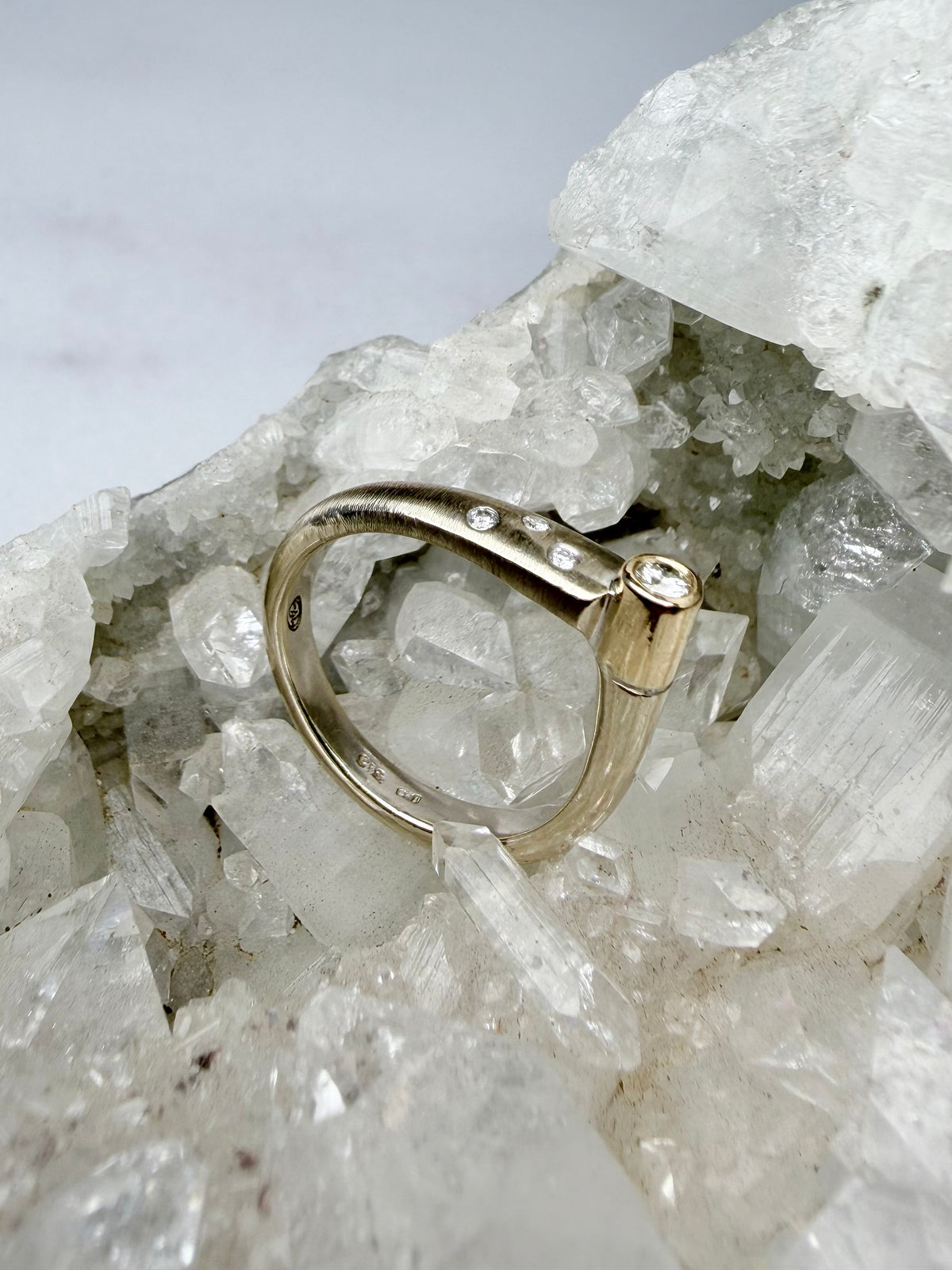 Asymmetrical Diamond Ring | Two Tone 14k Gold | LUX FORGE Legacy Collection