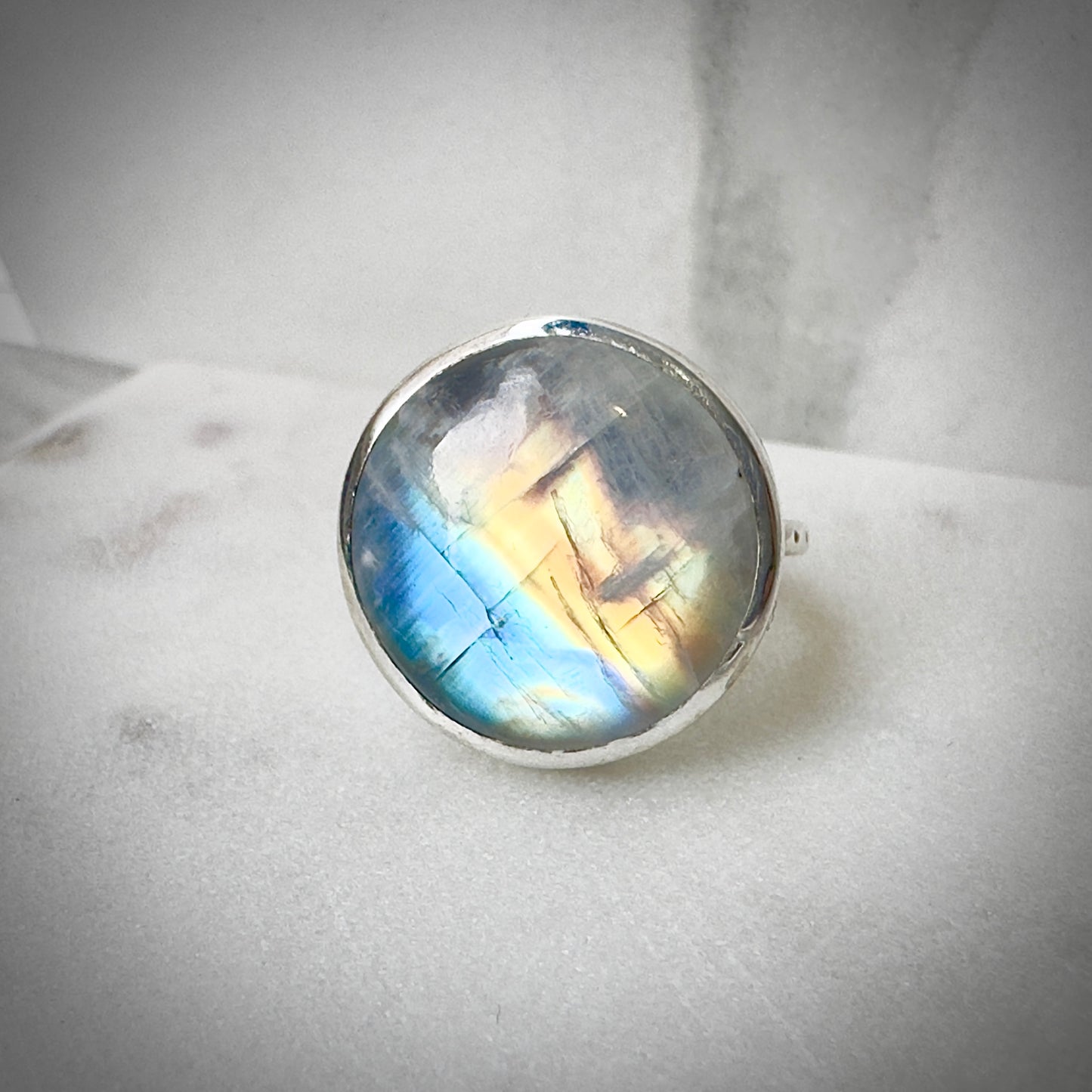 Rainbow Moonstone Ring