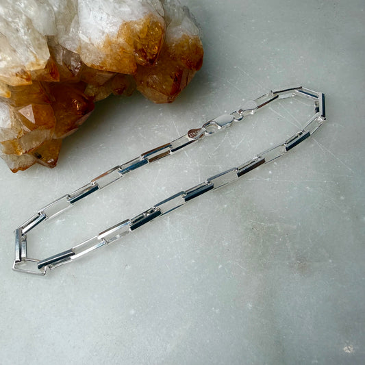 Long Box Chain Bracelet | Sterling Silver