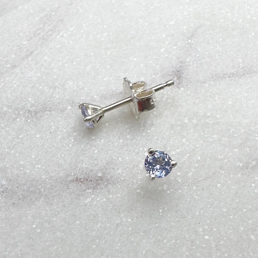 Gemstone Stud Earring: 3 Prong ‘Cocktail’ Style Setting