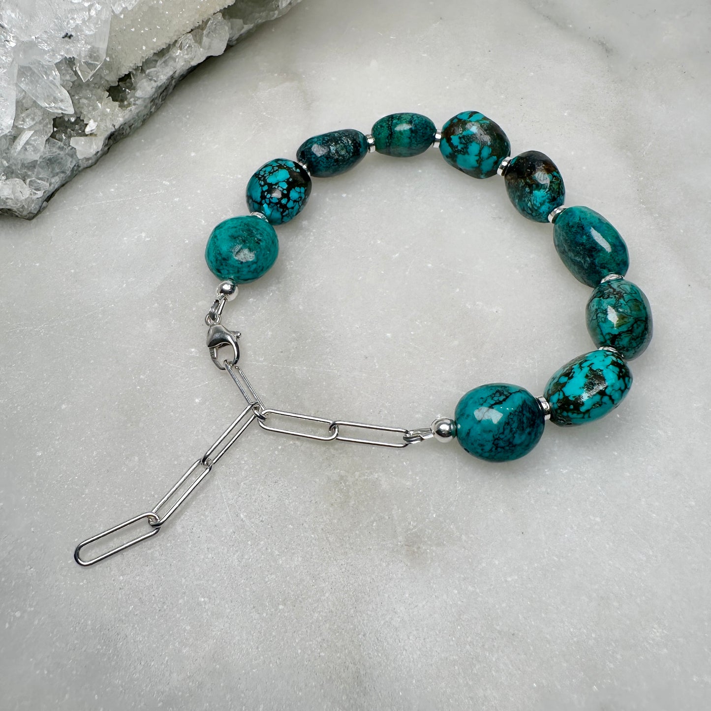 Turquoise Pebble Bracelet | Sterling Silver