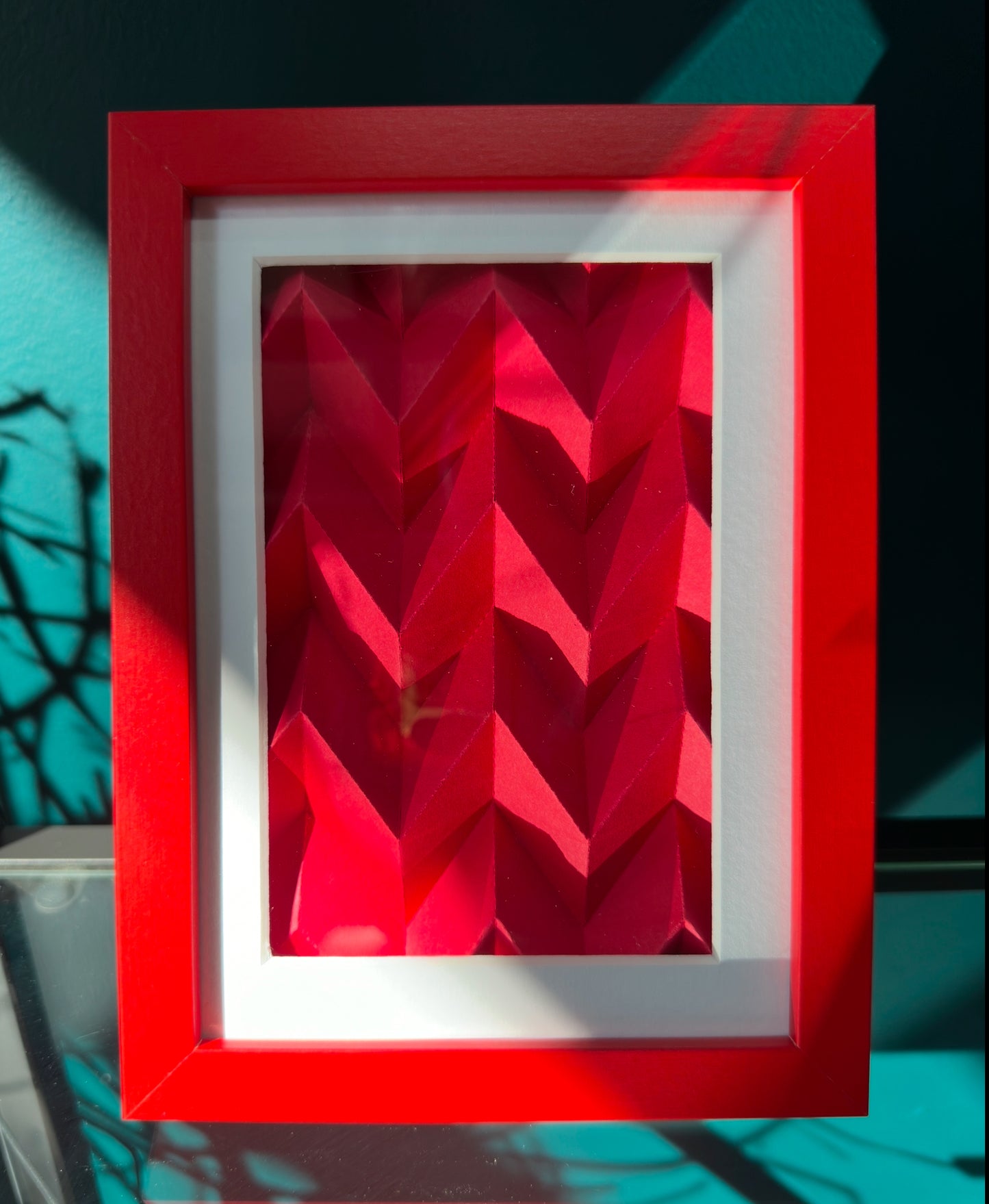 Red Folded “Heart” Framed Art by Koko Bayer