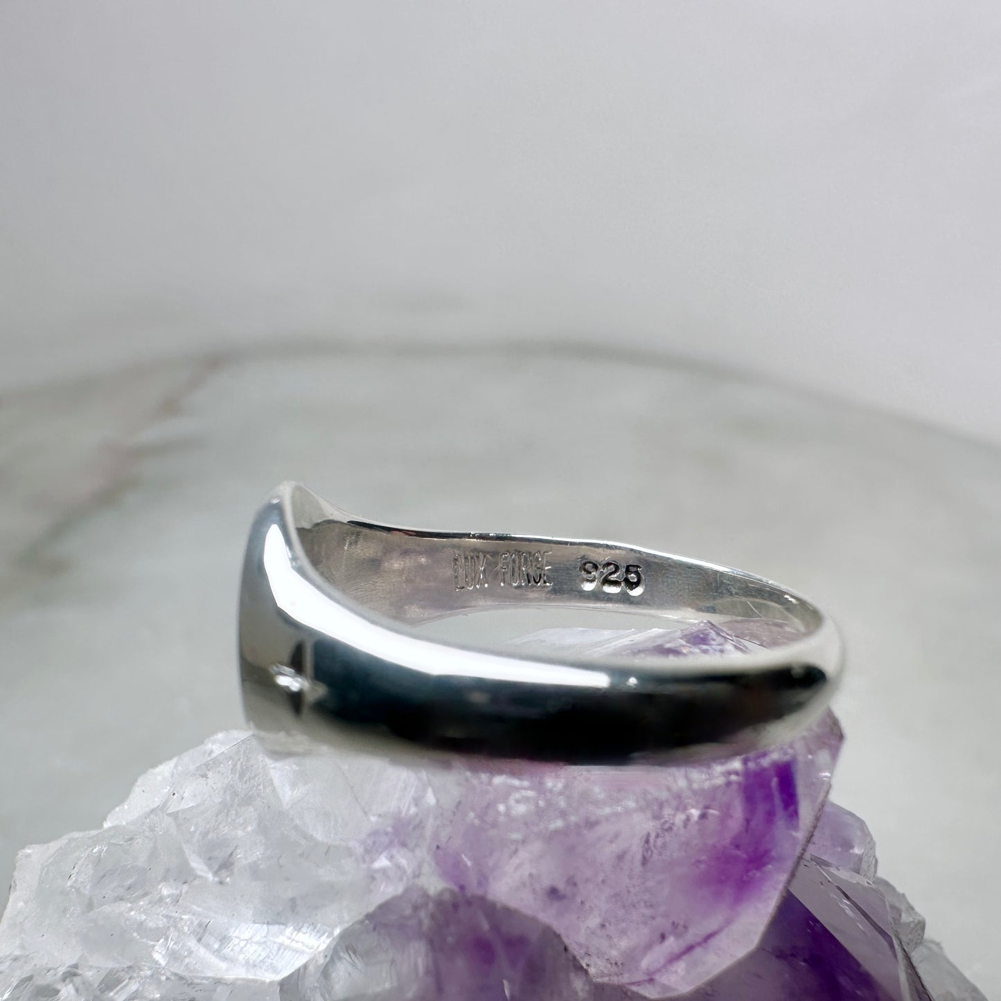 Amethyst Starburst Signet Ring | Sterling Silver