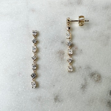 Diamond Dew Drop Earrings | 14k Yellow Gold