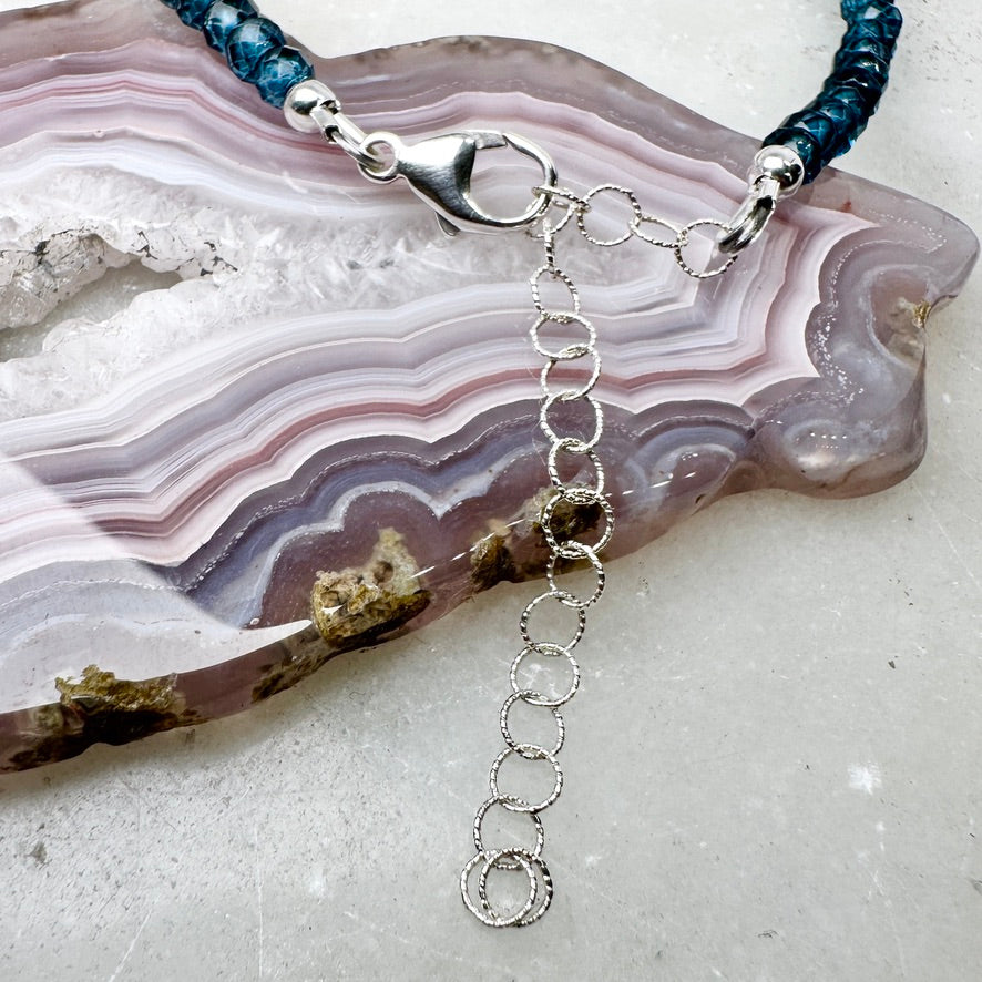 London Blue Topaz Beaded Bracelet | Sterling Silver