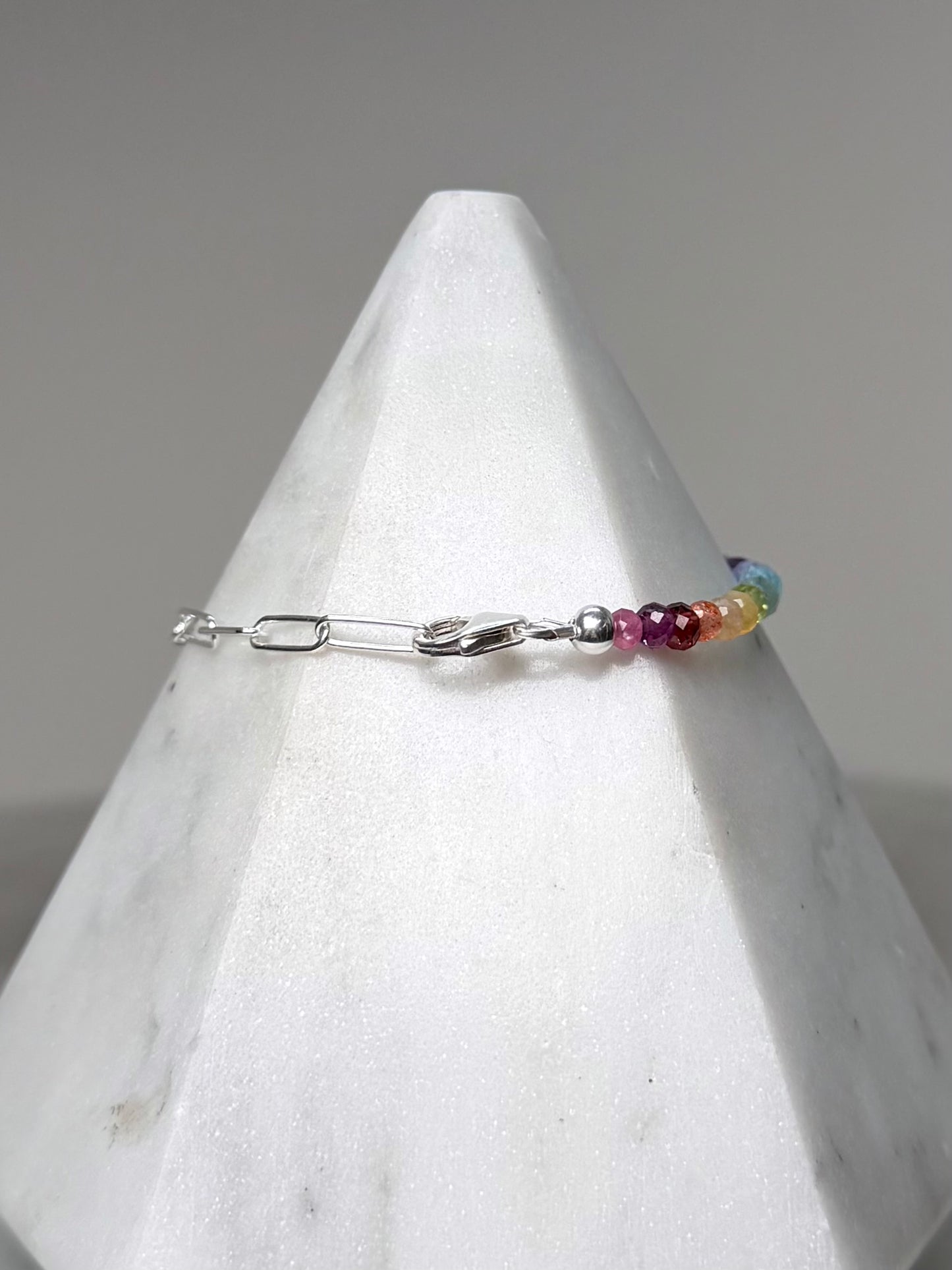 Rainbow Gemstone Bracelet | Sterling Silver