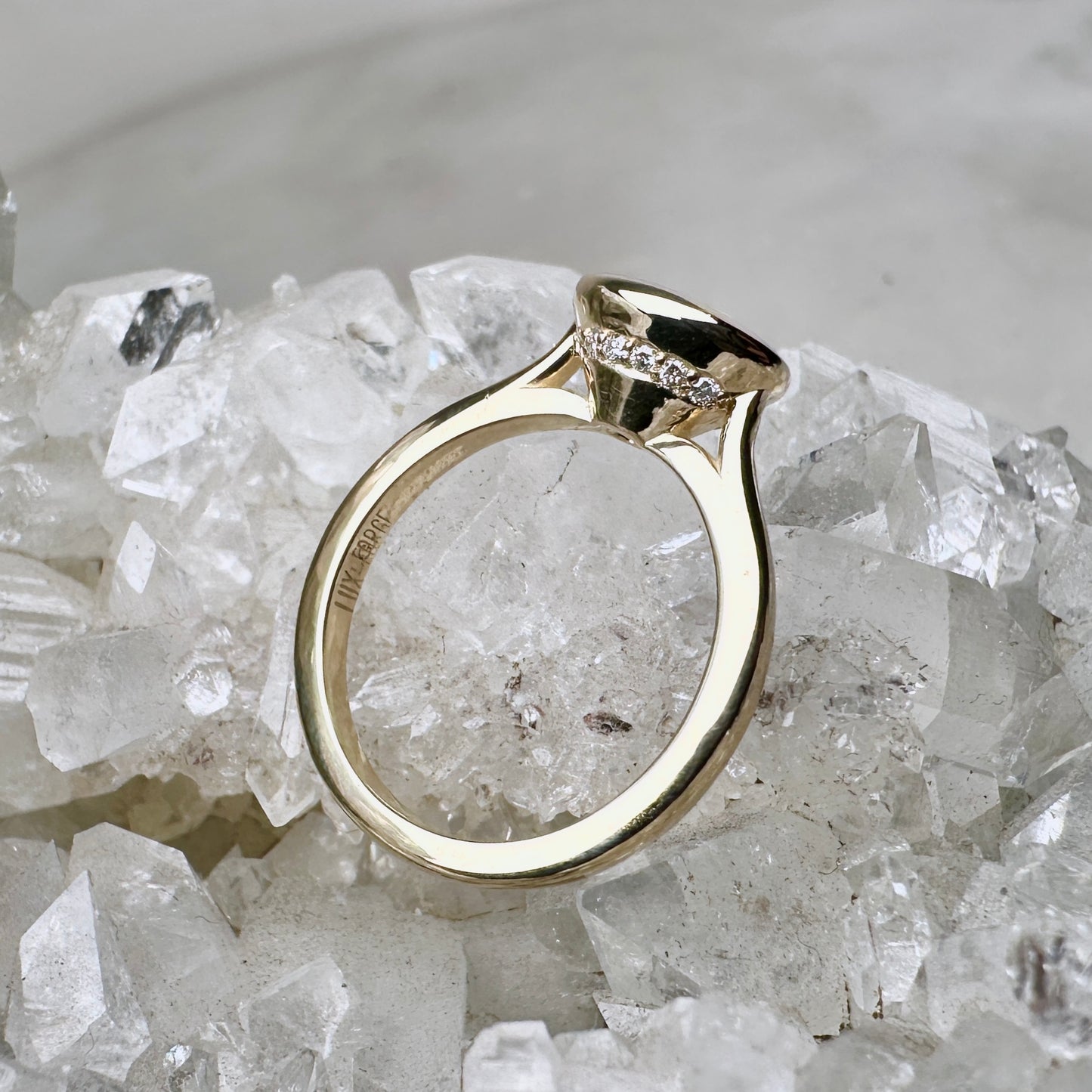 Yellow Diamond Hidden Halo Ring | 14k Yellow Gold