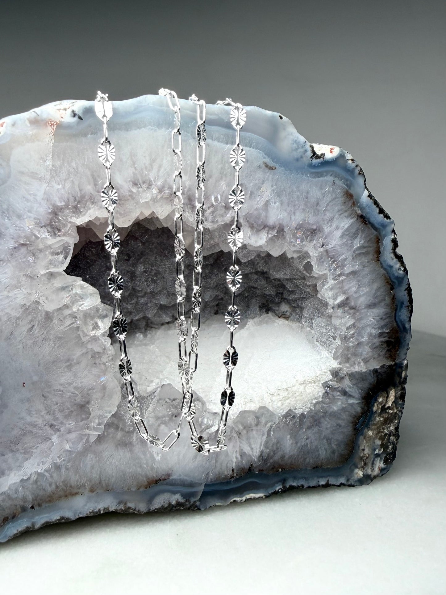 Starburst Paperclip Chain | 2.5mm Wide | Sterling Silver