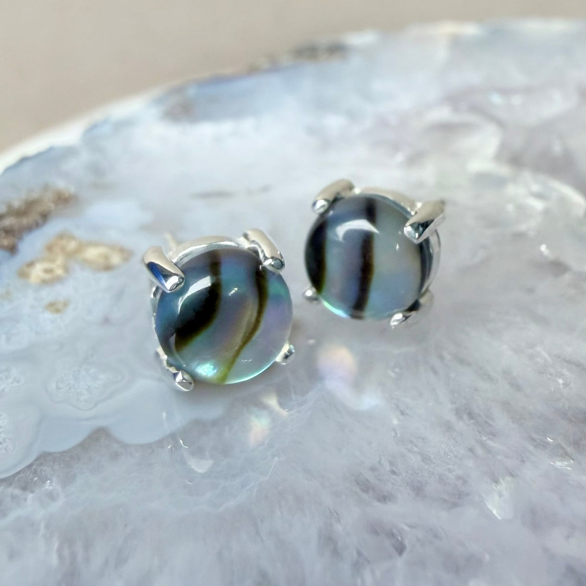 Abalone Stud Earrings | Sterling Silver