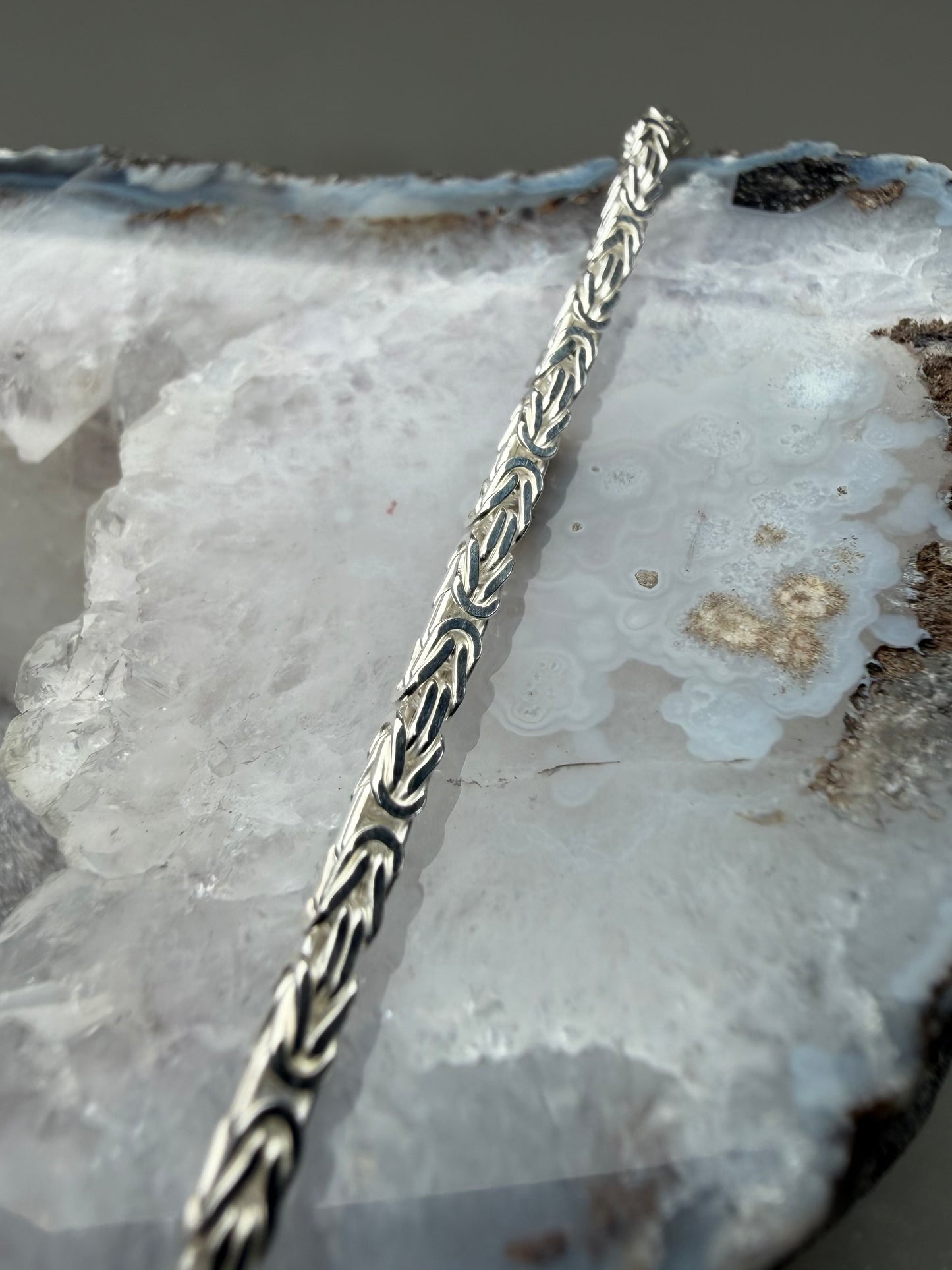 Square Byzantine Chain | 2mm Wide | Sterling Silver