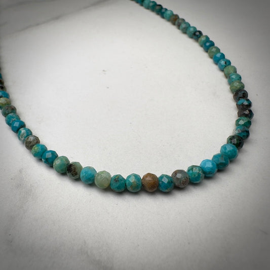 Faceted Turquoise Beaded Necklace