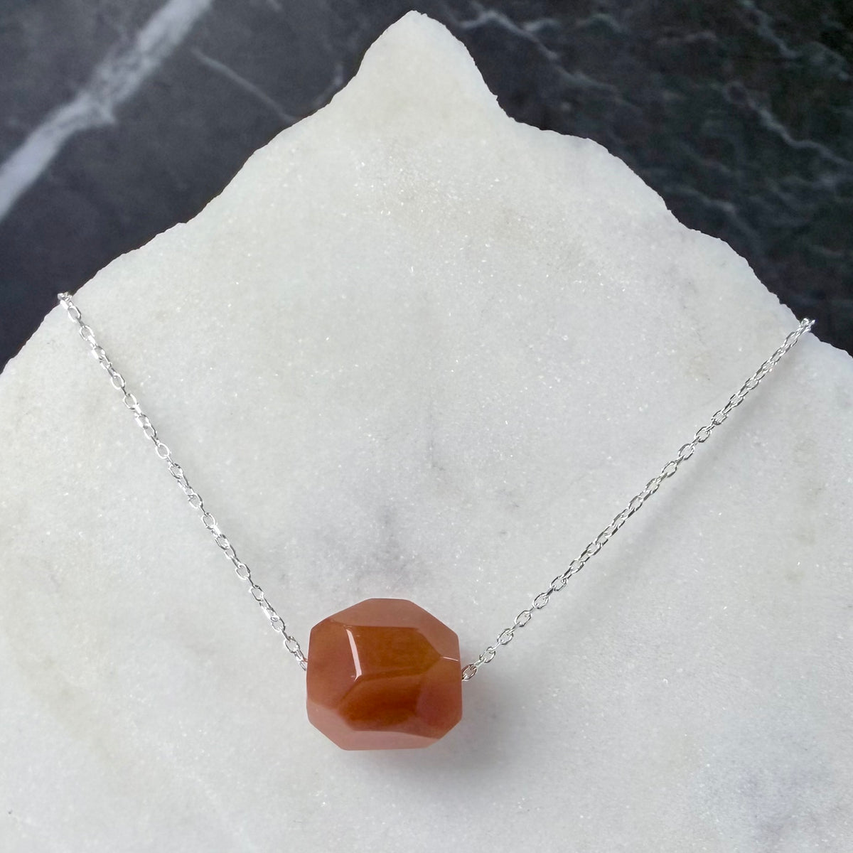 Gobi Agate Floating Necklace | Sterling Silver