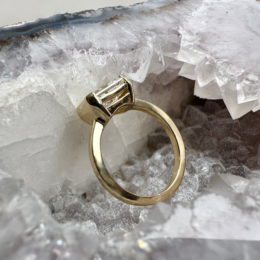 East West Radiant Diamond Ring | 14k Yellow Gold