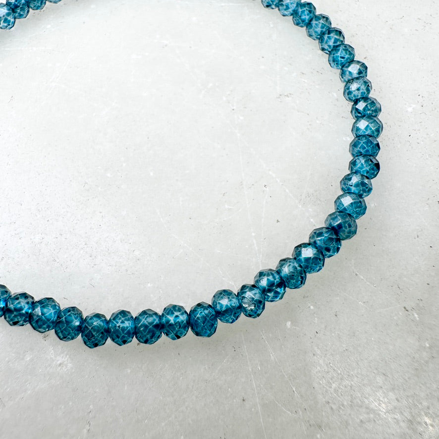 London Blue Topaz Beaded Bracelet | Sterling Silver