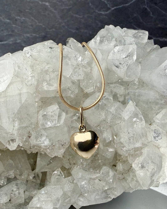 Puffy Heart Charm | 14k Yellow Gold | LUX FORGE Legacy Collection