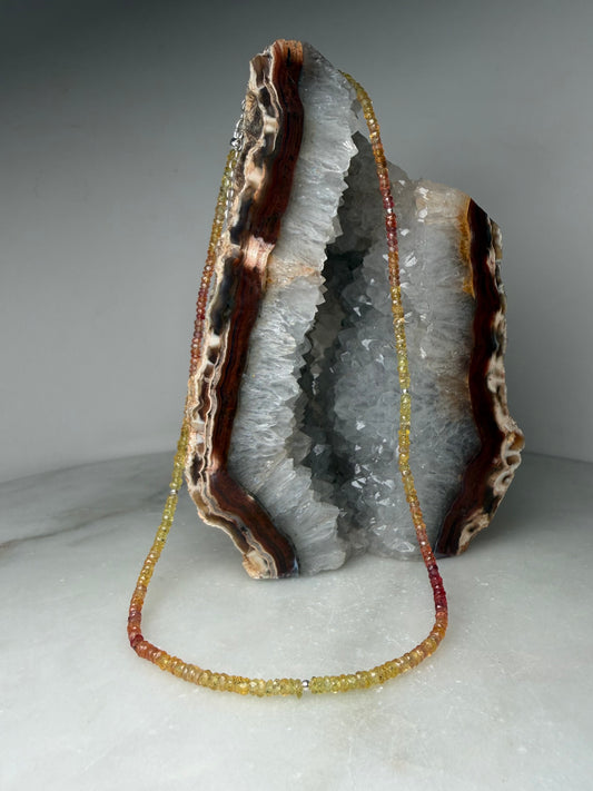 Golden Sapphire Ombre Necklace | Sterling Silver