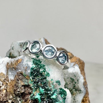 Five Stone Sapphire Ombre Ring | Sterling Silver