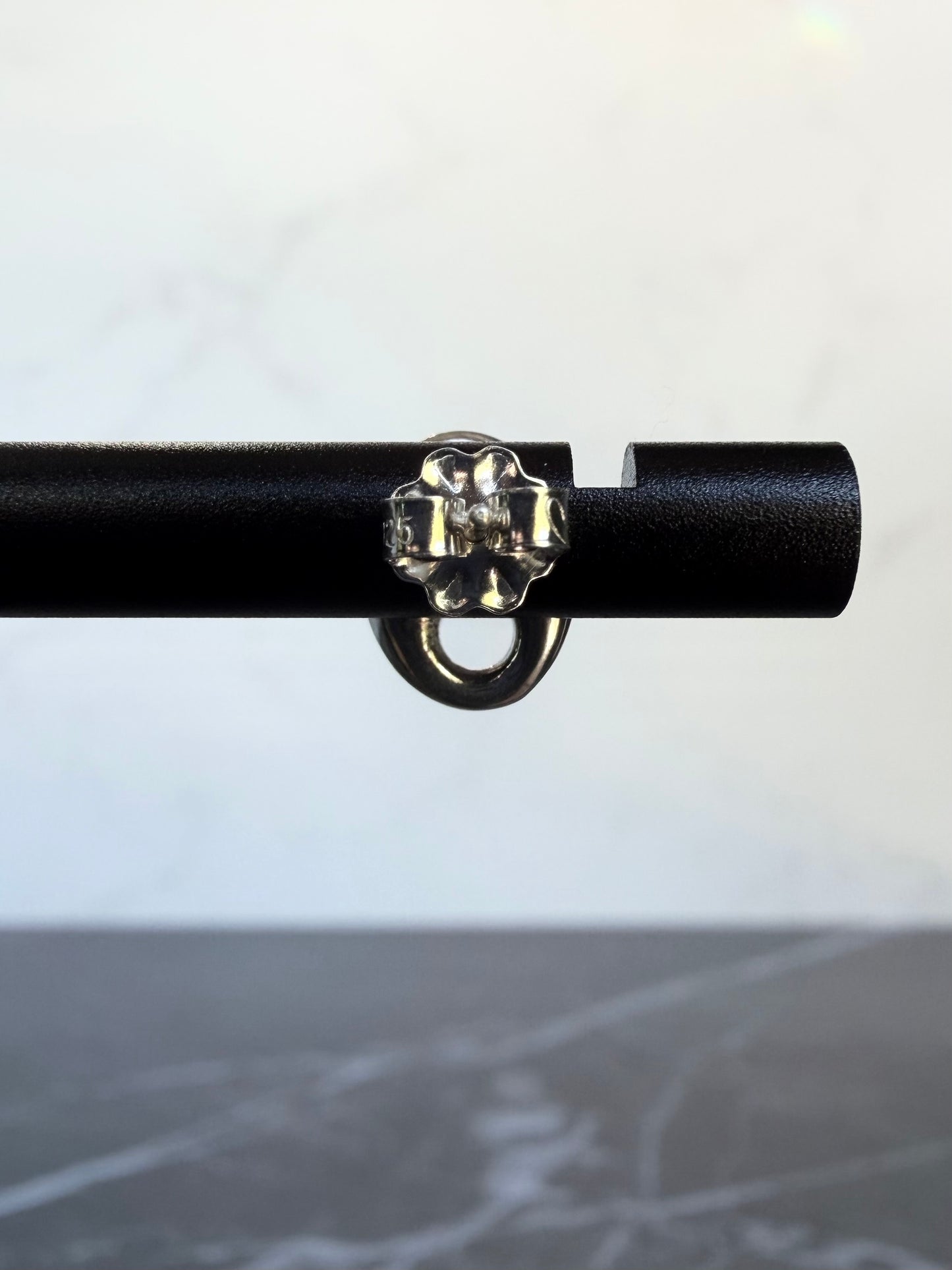 Puffed Anchor Link Stud Earrings | Sterling Silver