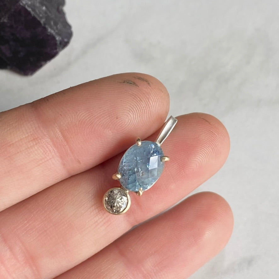 Montana Sapphire & Diamond Duo Pendant