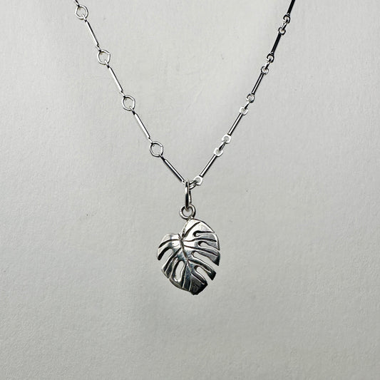 Monstera Leaf Charm | Sterling Silver