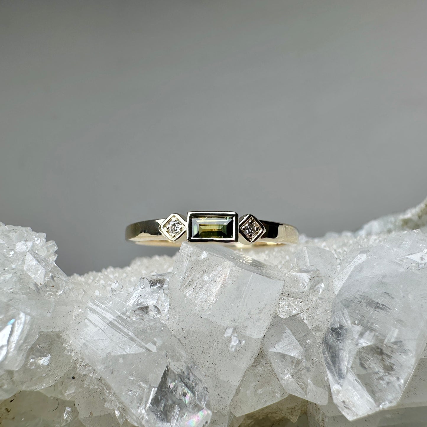 Art Deco Inspired Stacking Ring | 14k Yellow Gold