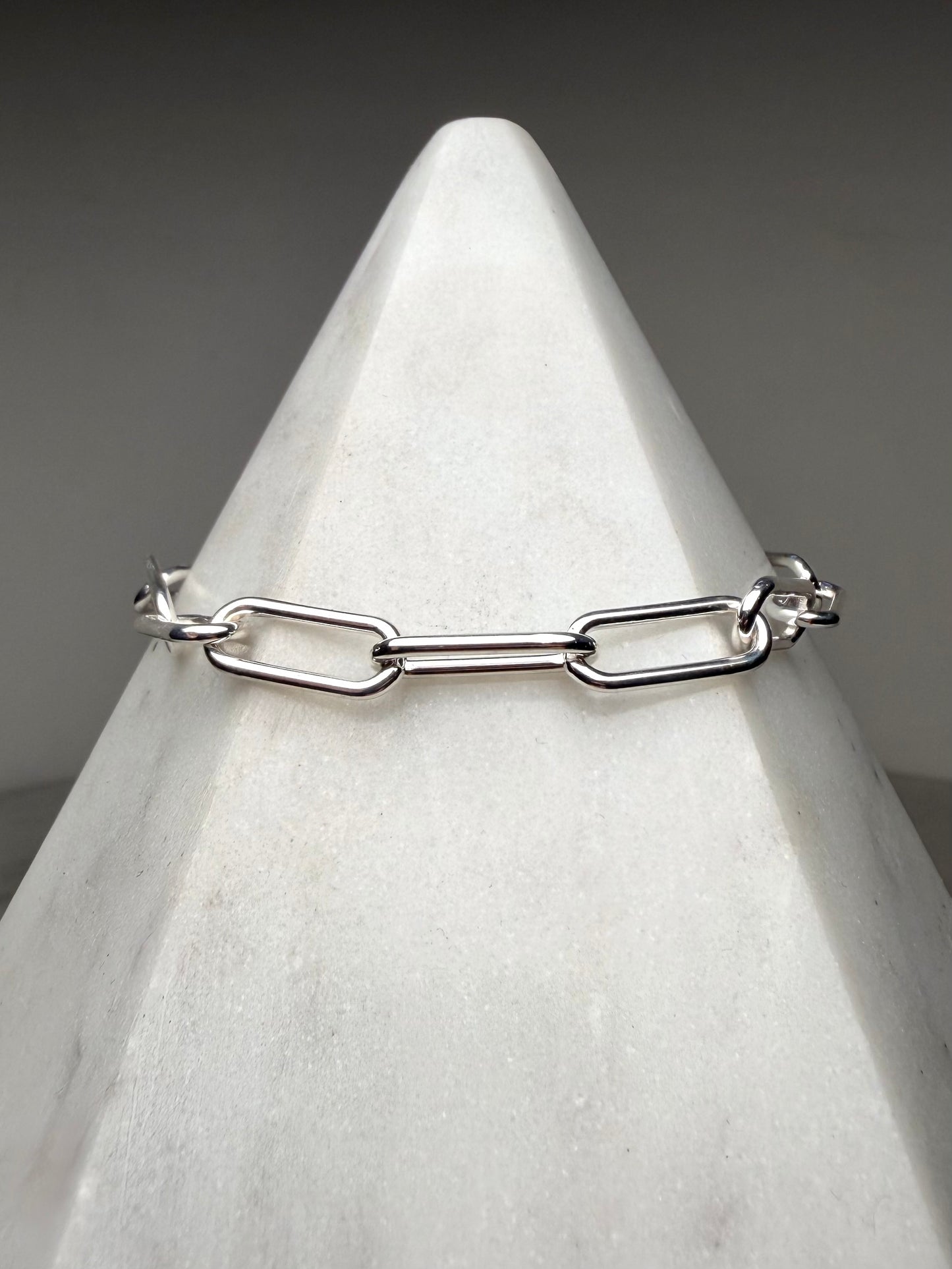 Paperclip Chain Bracelet | 6mm Wide | Sterling Silver